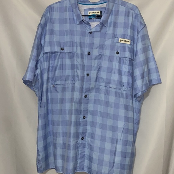 Magellan Fish Gear moisture wicking MENS XL Outdoors Blue Button Down Shirt - Picture 4 of 12